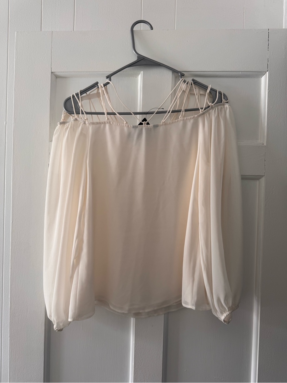 Express Cream Off-Shoulder Strappy Blouse